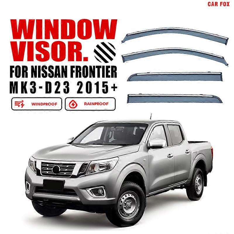 Door Visor For NISSAN Frontier D23 2015-2023+  Window Visor Vent Wind Deflectors Visors Rain Guard Shades Visor