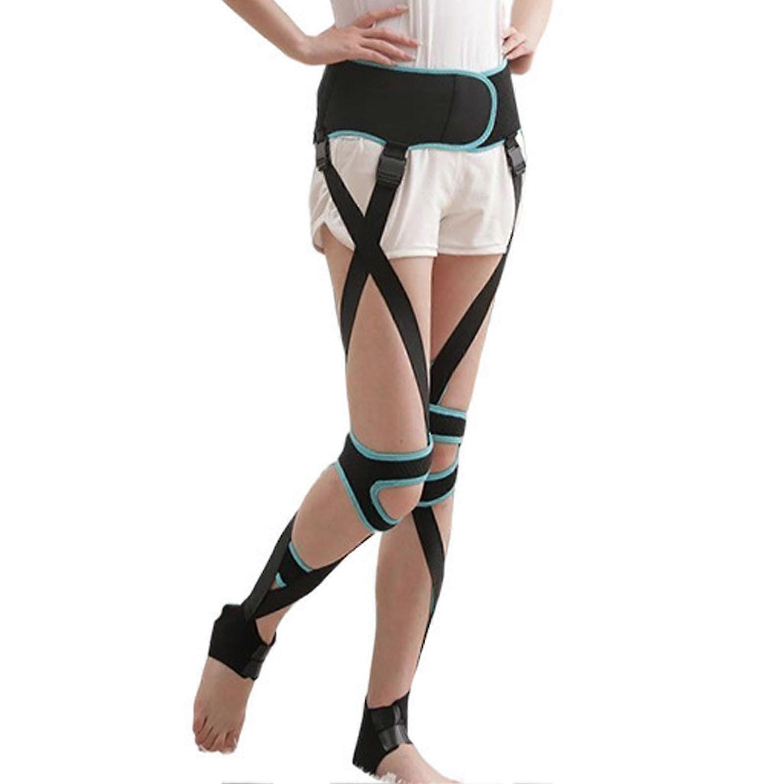 Curea de corecție a picioarelor Elasticitate ridicată Confortabil Respirabil Reutilizabil O X Tip Bandaj corector de picior pentru copii adulți Negru L