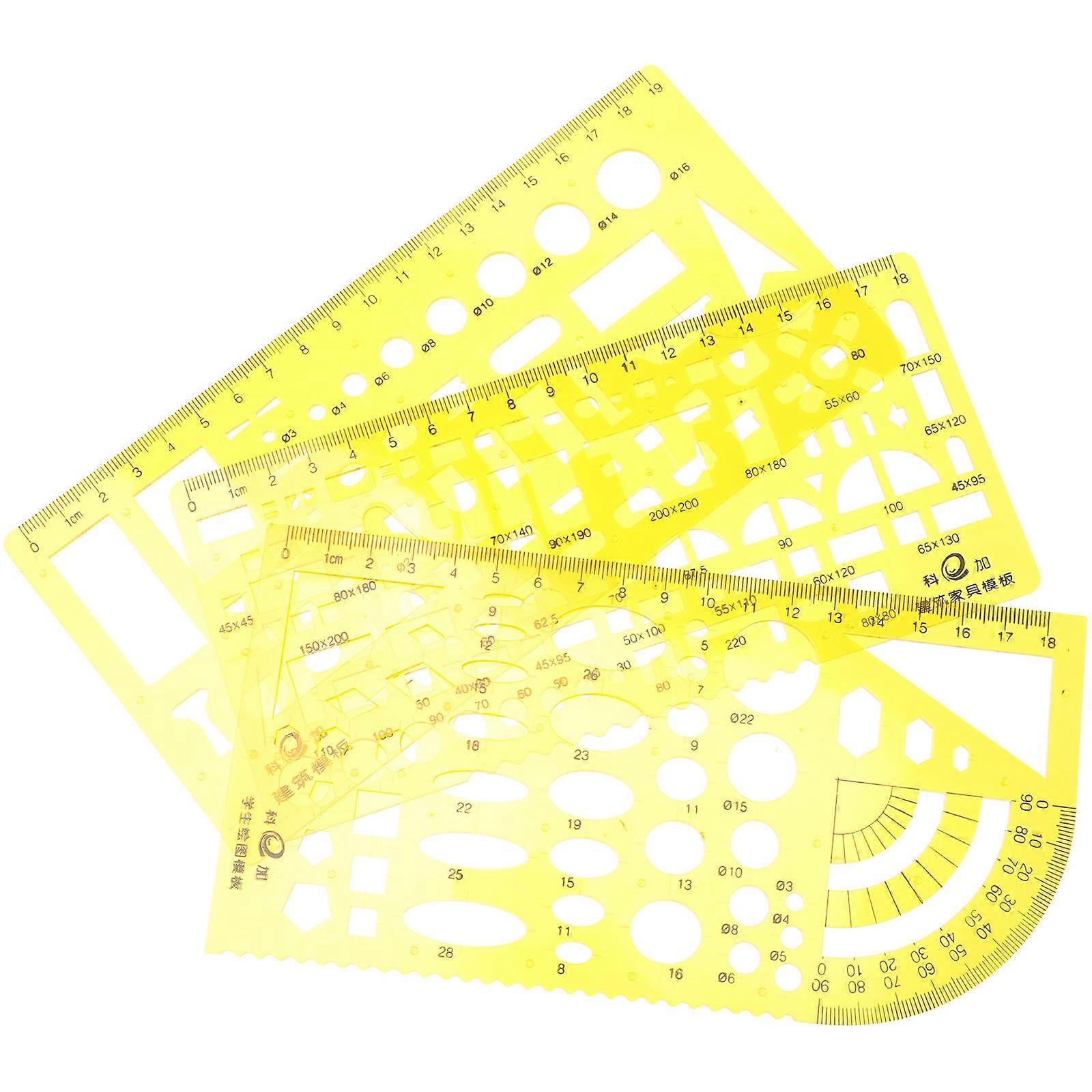 1 Set Geometric Stencil Drafting Tool Architect Scale Ruler Drawing Stencil