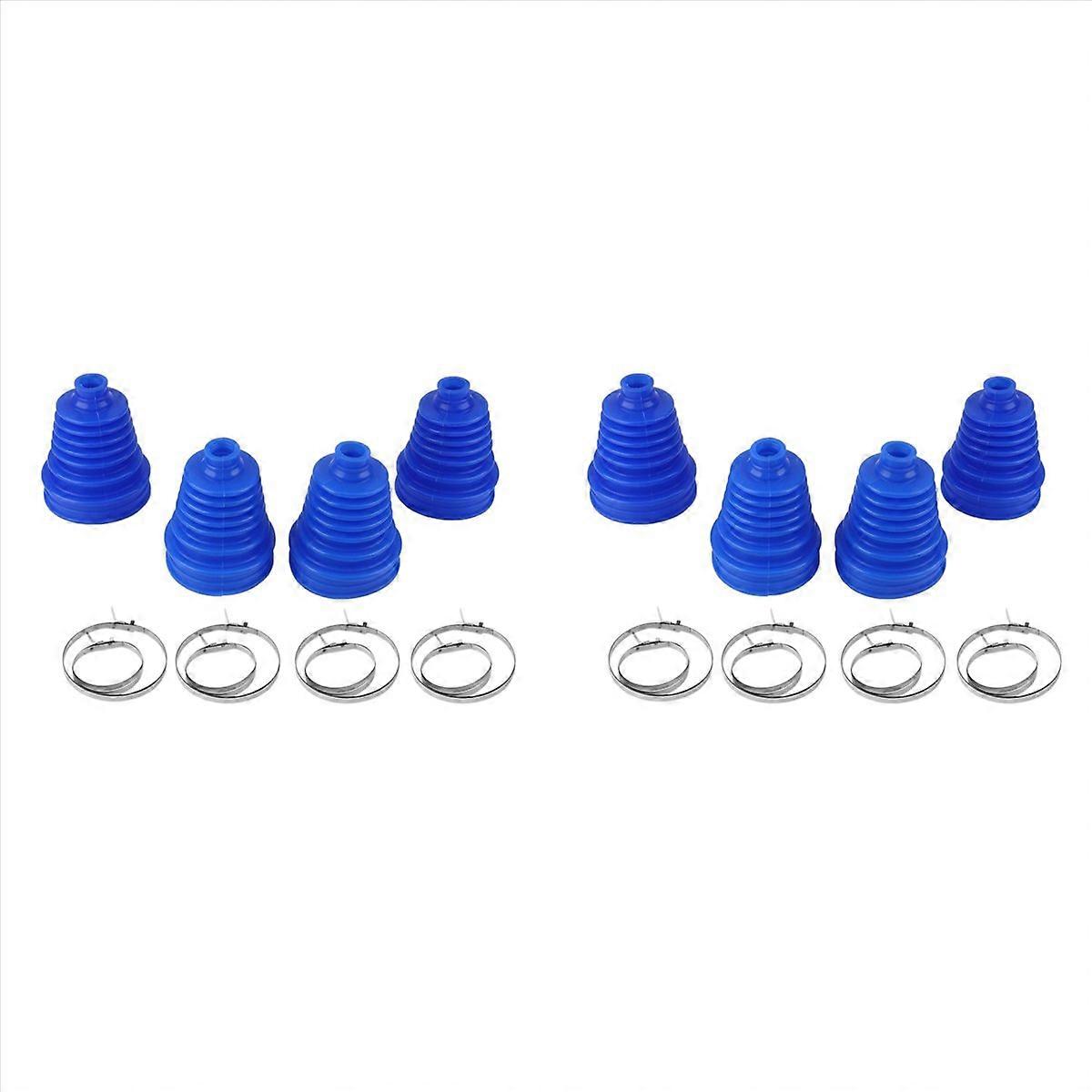 8Sets Car Silicone Constant Speed Dust Cover Universal Ball Round Clamp Track Connector Kit CV Boot 