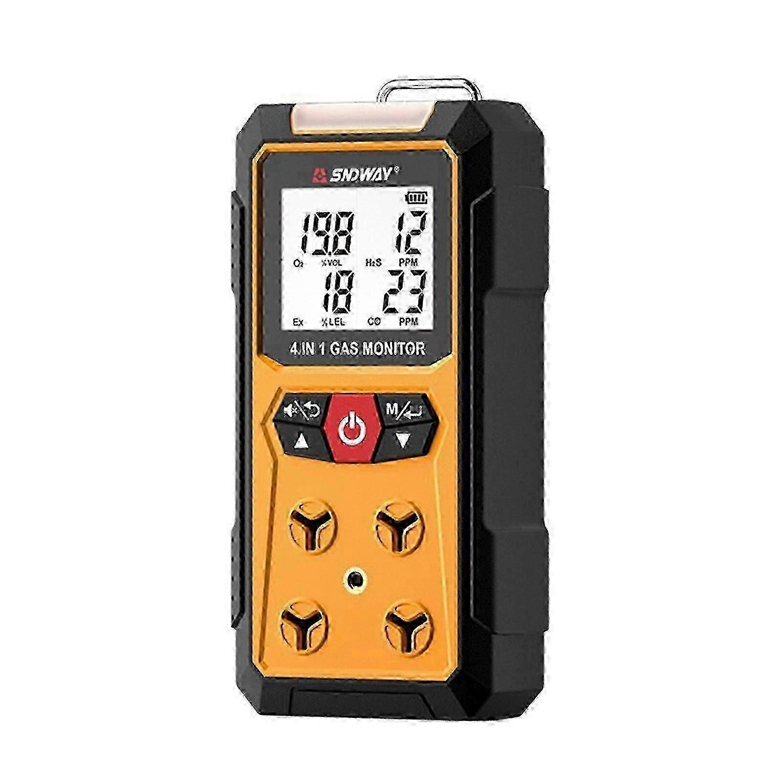 4-in-1 Gas Leak Detector For H2s, Co, O2, Ex - Rechargeable Lcd Safety Monitor For Home Workplace