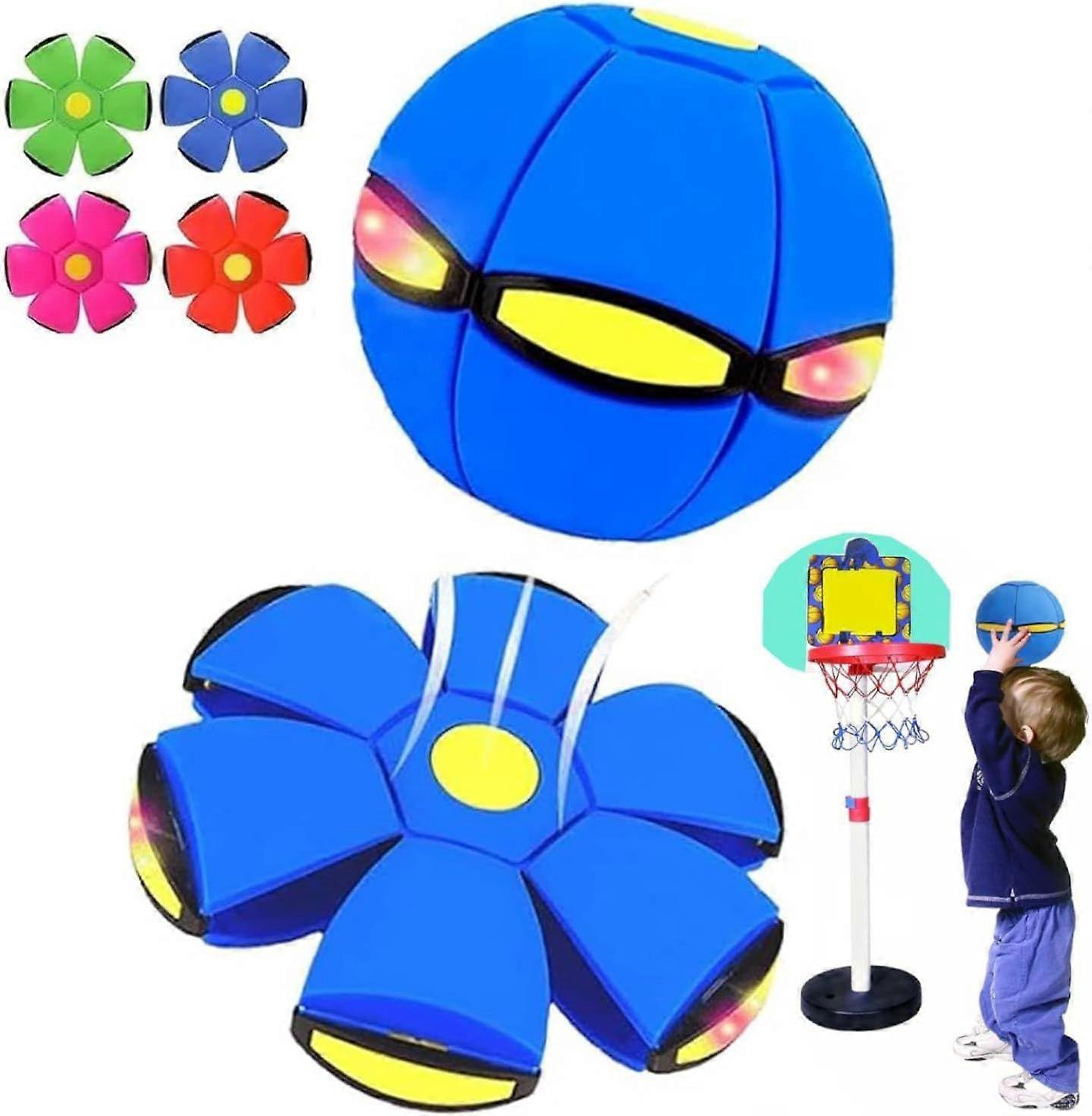 Superior Magic Ball, Kid's Magic Metaball, 2-in-1 Magic Bouncing Ball with 6 Light, Magic Flying Saucer, Dual Form Freely Switchable, Parent-Child Int