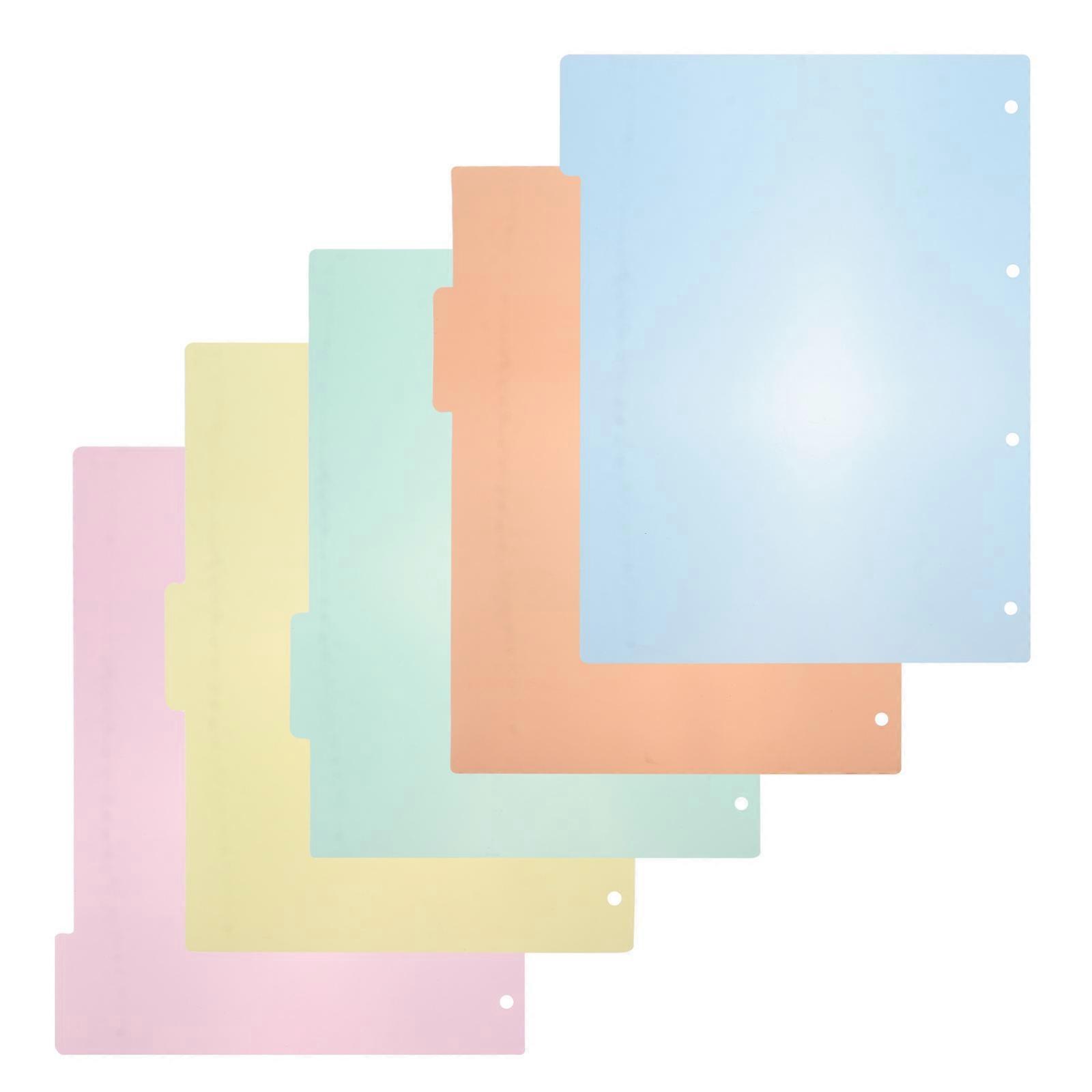 10pcs A4 Binder Dividers Labels Insertable Multicolor Paper Tab for Office