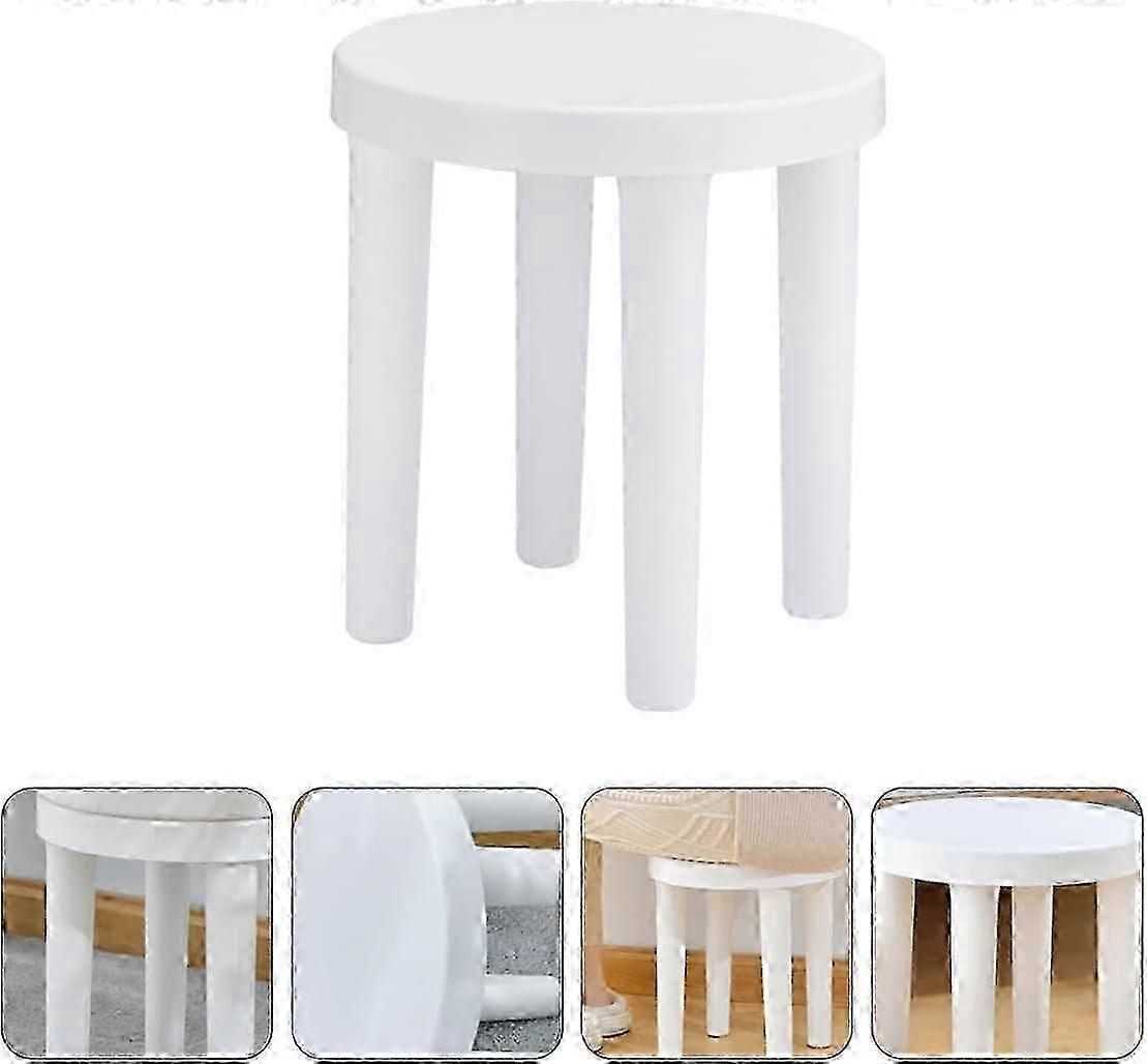 Japanese Style Small Vanity Stool for Makeup with Non-Slip Plastic Base and Low Step Design for 25-26S