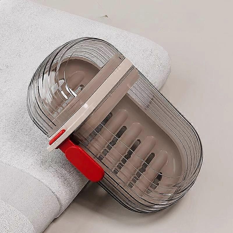 Travel soap box, sealed and portable, with lid and drainage, mini luxury soap storage box for business trips