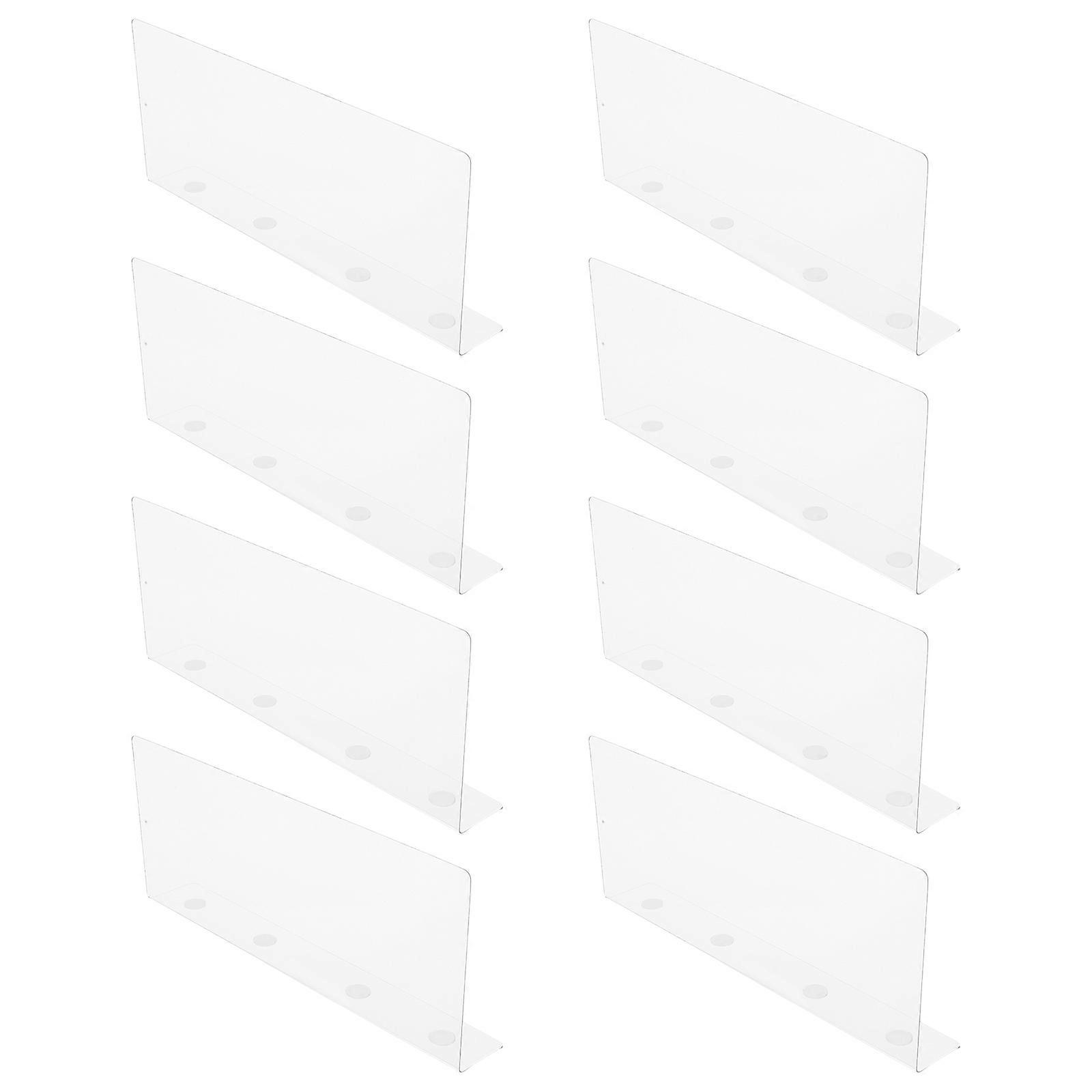Acrylic Clear Shelf Dividers for Closet with Adjustable 8Pcs Transparent Dividers