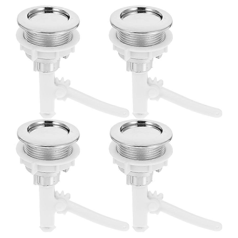 White Toilet Button Flush Single Push Design 4Pcs for Toilet Repair