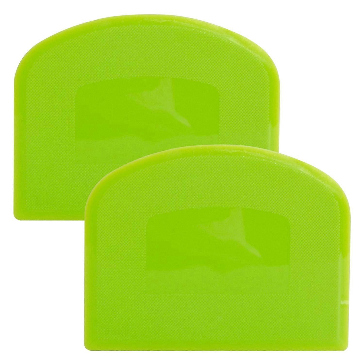 Dough Scraper Set BPA  Bench and Bowl Scrapers with Ergonomic NonSlip Grip Flexible Edge 2 Green