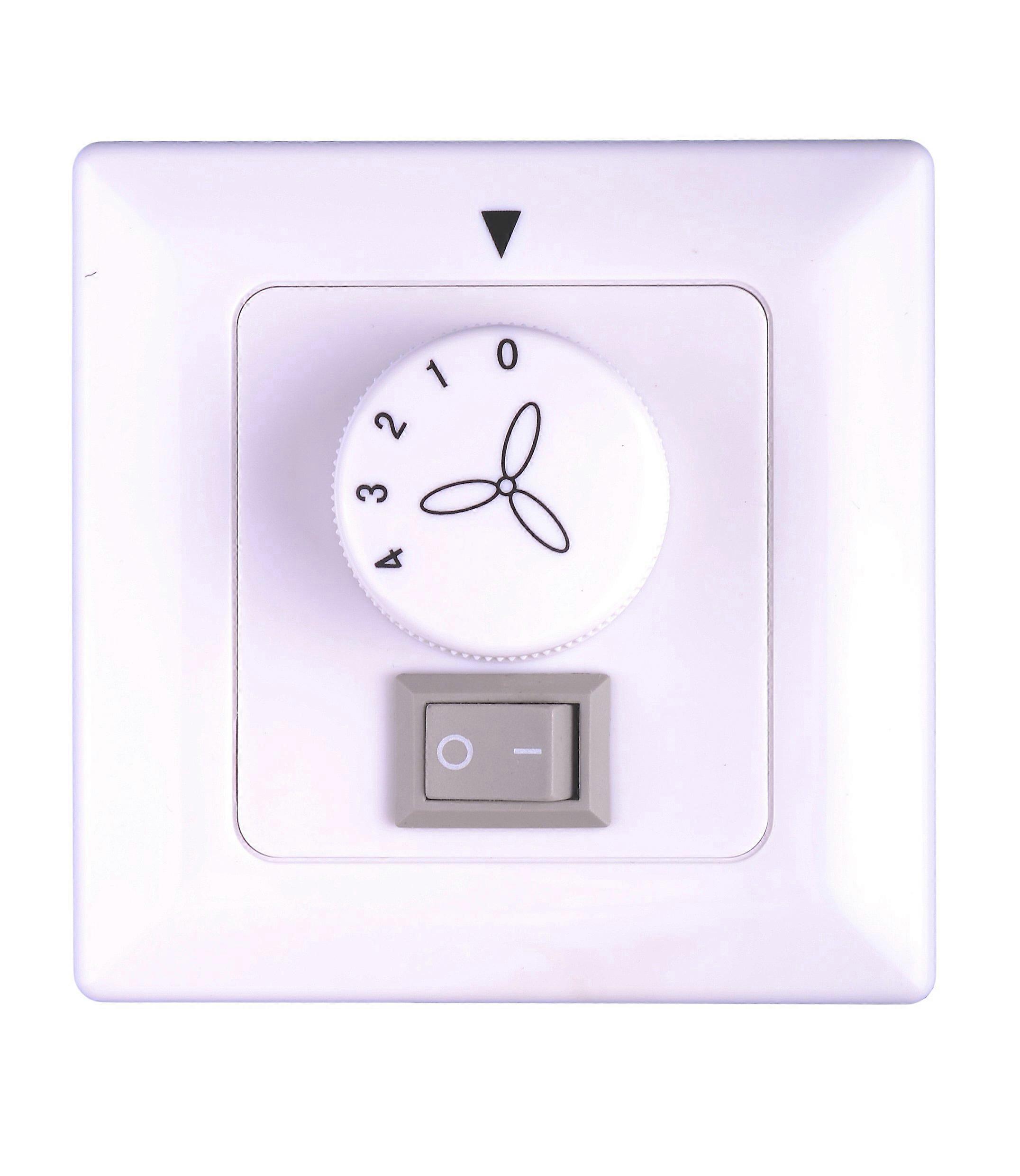 Wall Control for Ceiling Fans with Light - White Surface-Mounted Control Switch, Compatible with Most Ceiling Fan Models