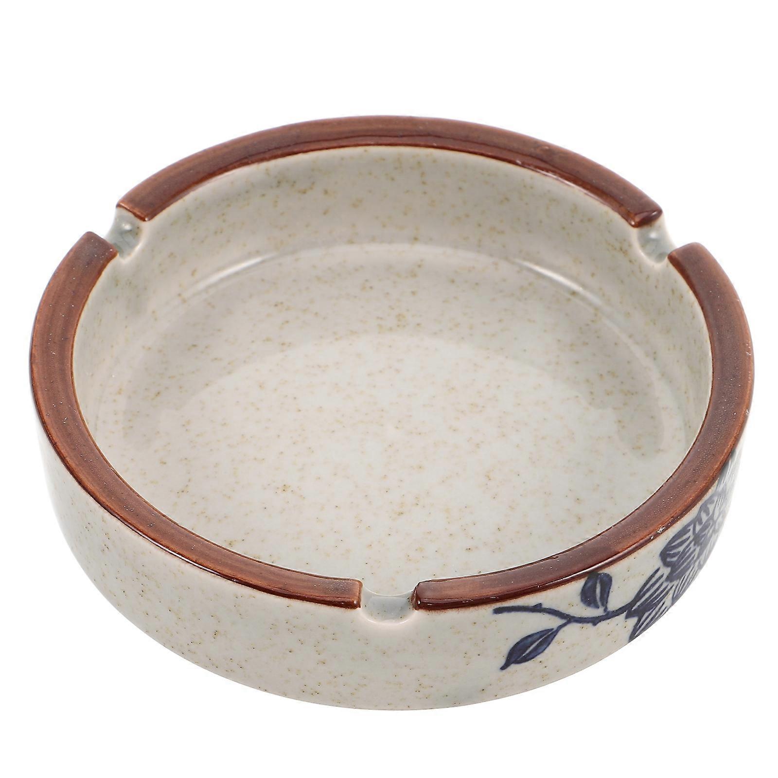 Ceramic Ashtray Windproof Decorative Ash Holder for Home Use White