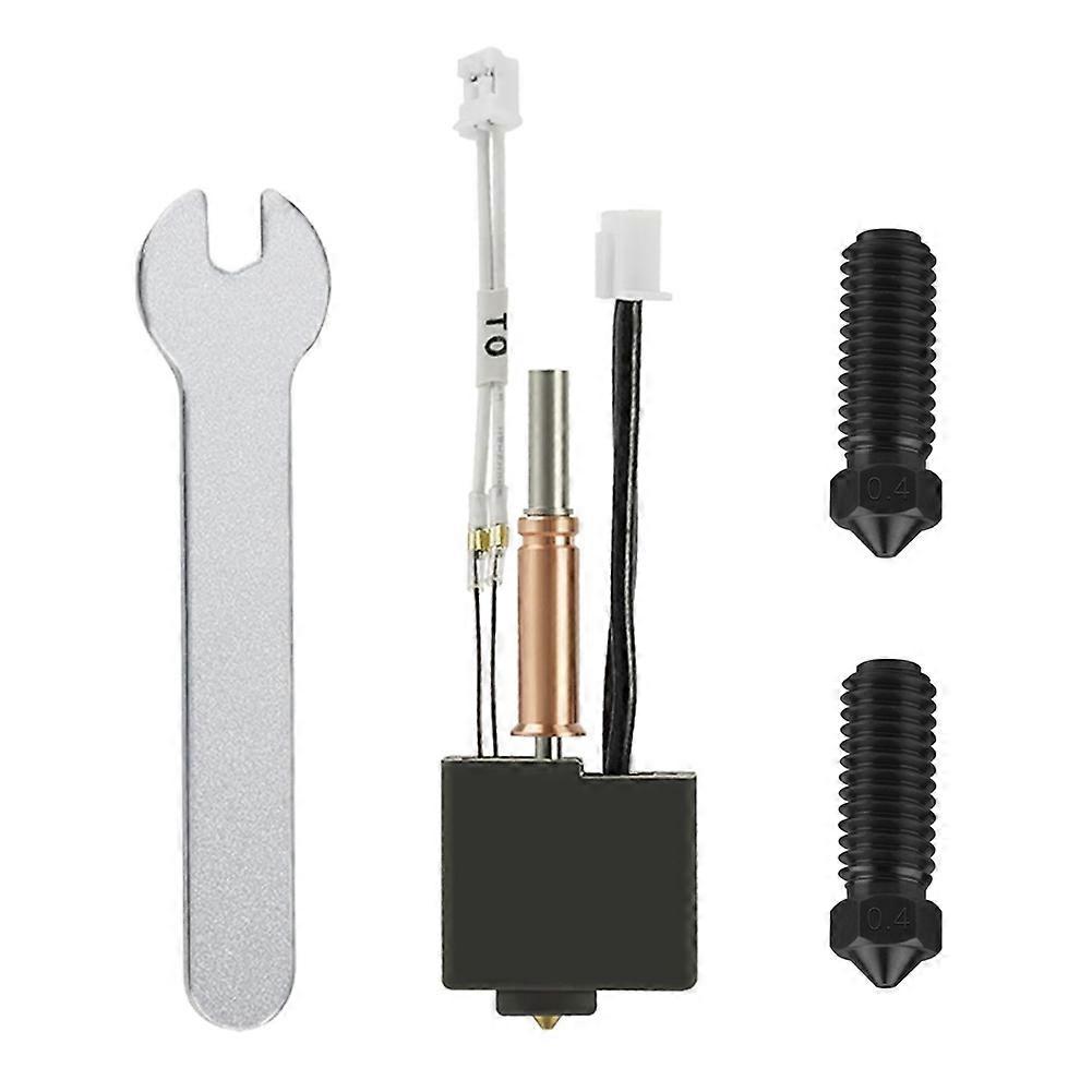 For Kobra 3 Hotend, Extruder Print Head Kit with 2PC 0.4mm Hardened Steel Nozzle for Anycubic Kobra 3 3D Printer