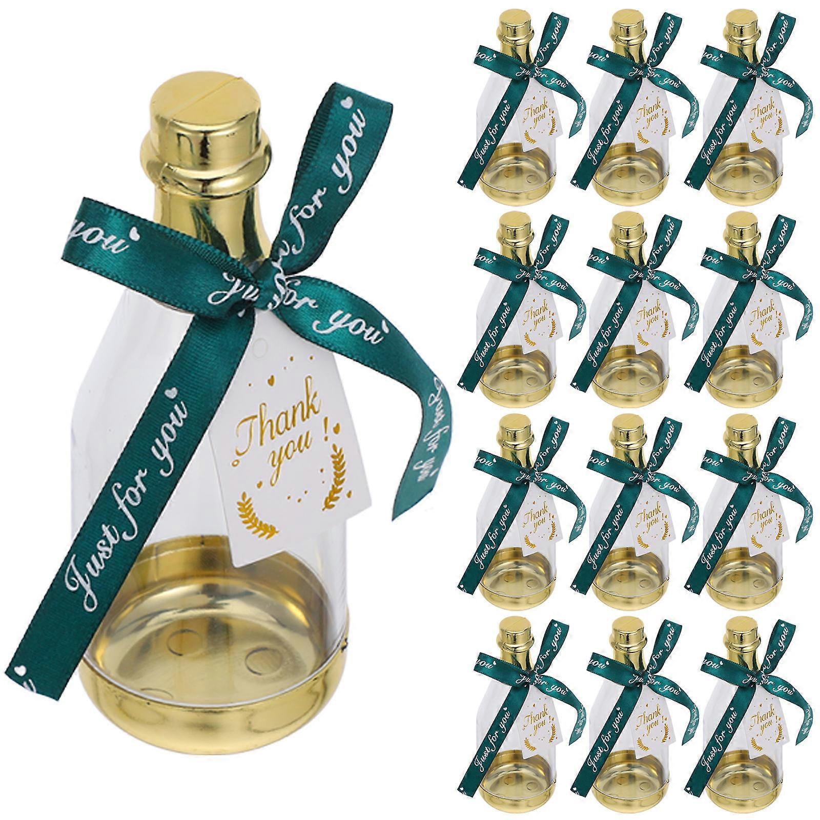 Candy Box Mini Bottles for Wedding 12Pcs Plastic Candy Containers with Ribbon