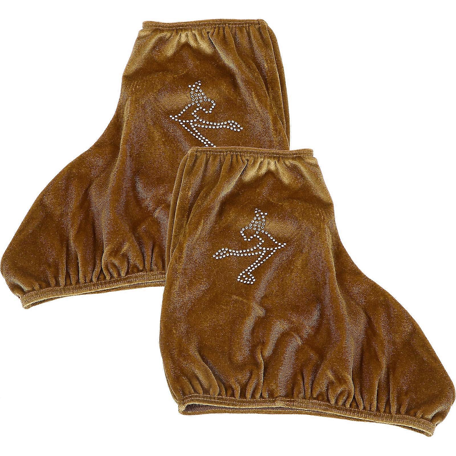 Ice Skate Covers Brown Polyester Skates Guards for Protecting 1Pair