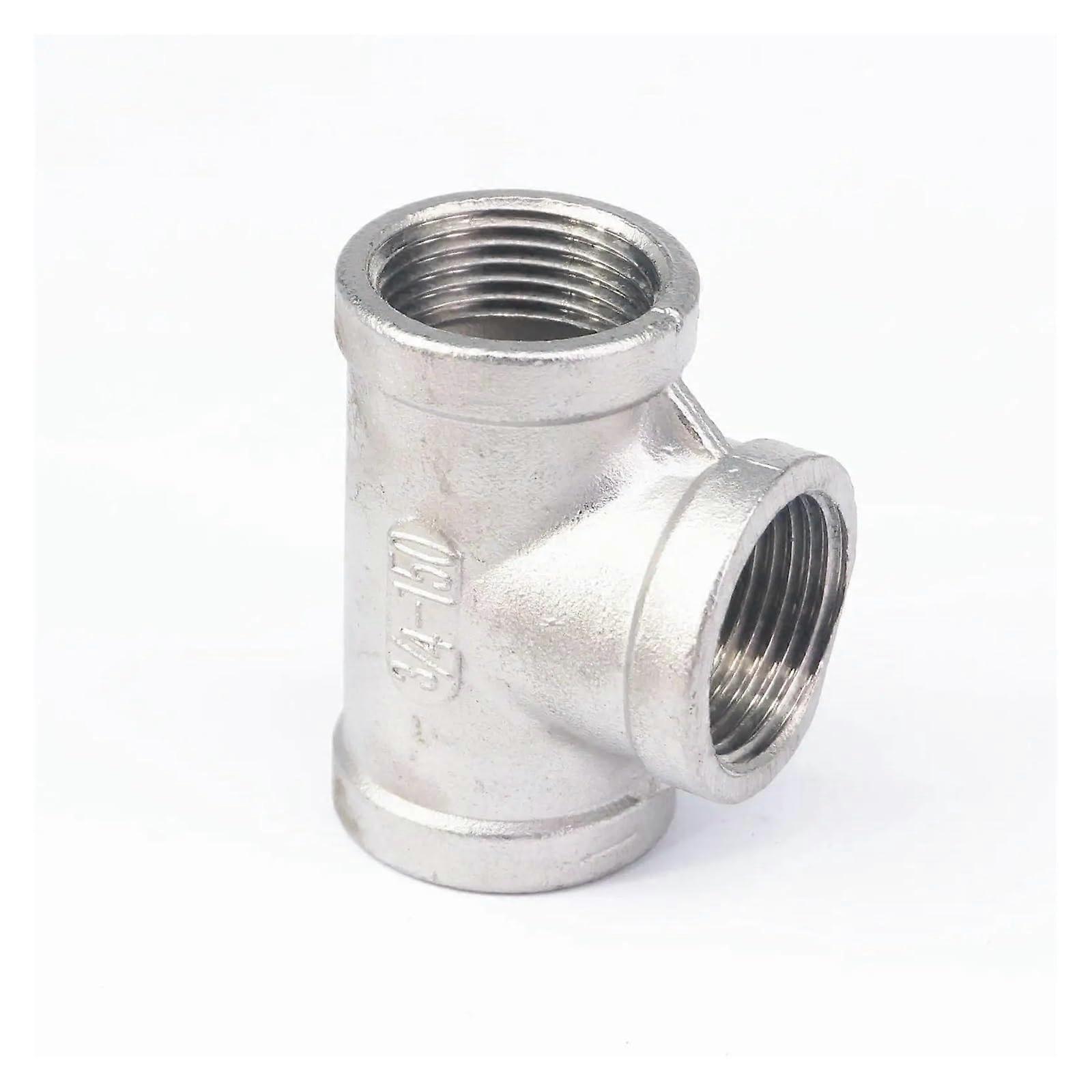 3/4" BSP Equal Female Tee Thread 3 Way Connector 304 Stainless Steel Pipe Fitting for Water Air Gas Applications