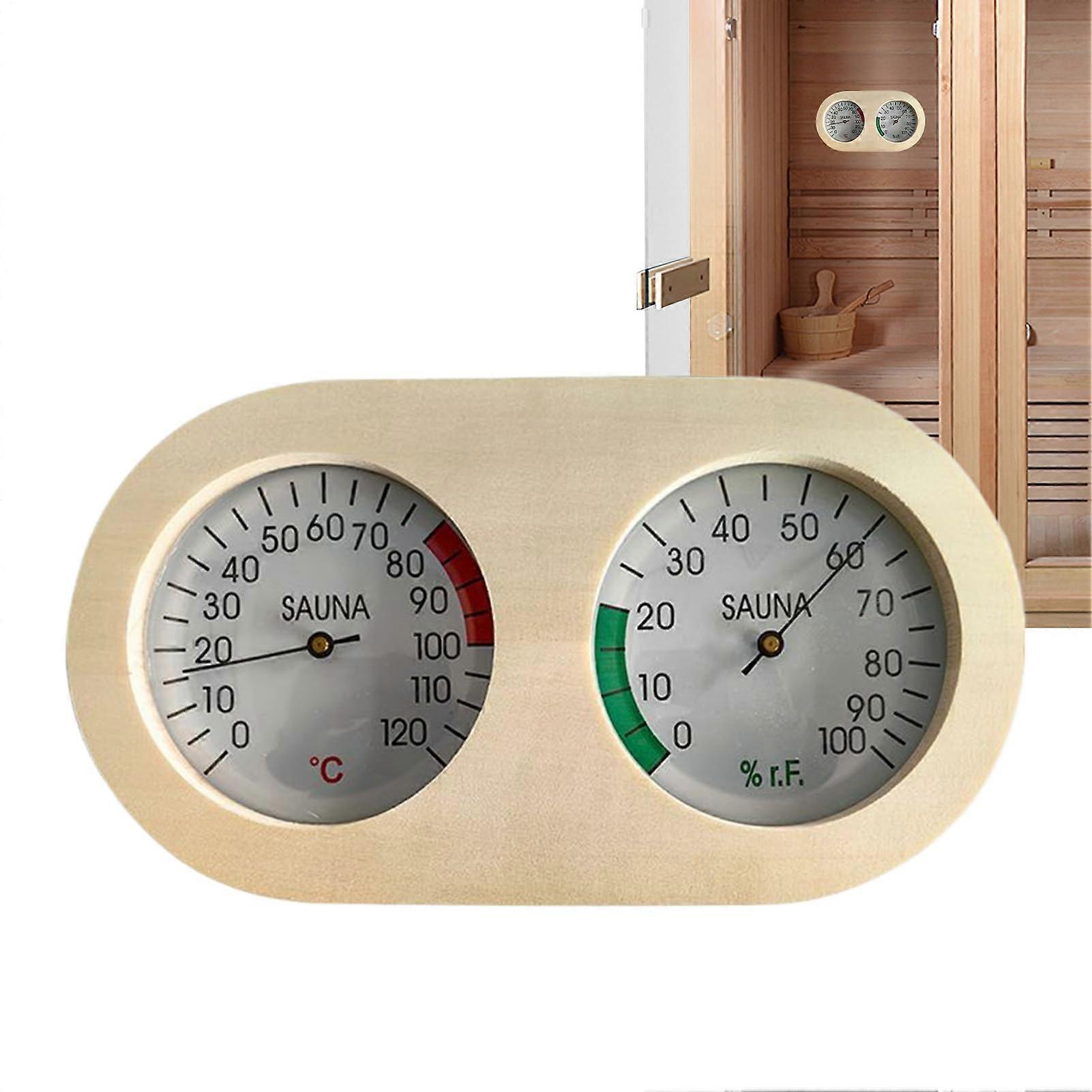 Temp and Humidity Monitor Sauna Humidity Temperature Display Portable Wooden Indoor Thermometer For Kitchen Bathroom