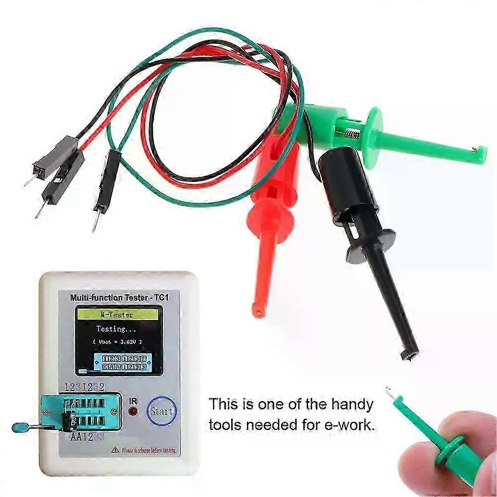 Dupont Male Head 3 Color Test Hook Clip DuPont Line Transistor Tester Probe For Electrical Test Work Hook Test Clip Instrument