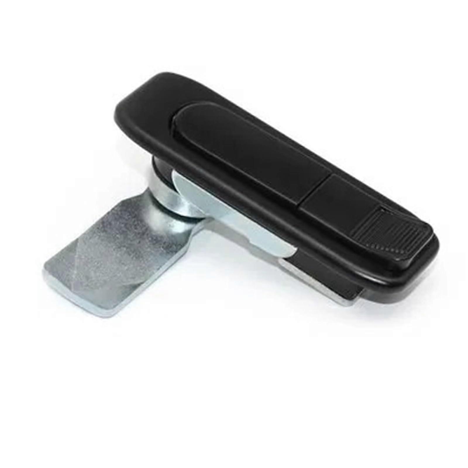 MS738 Pull to Open Push Button Cabinet Door Lock for Electric Box Secure Access, Black No Keys