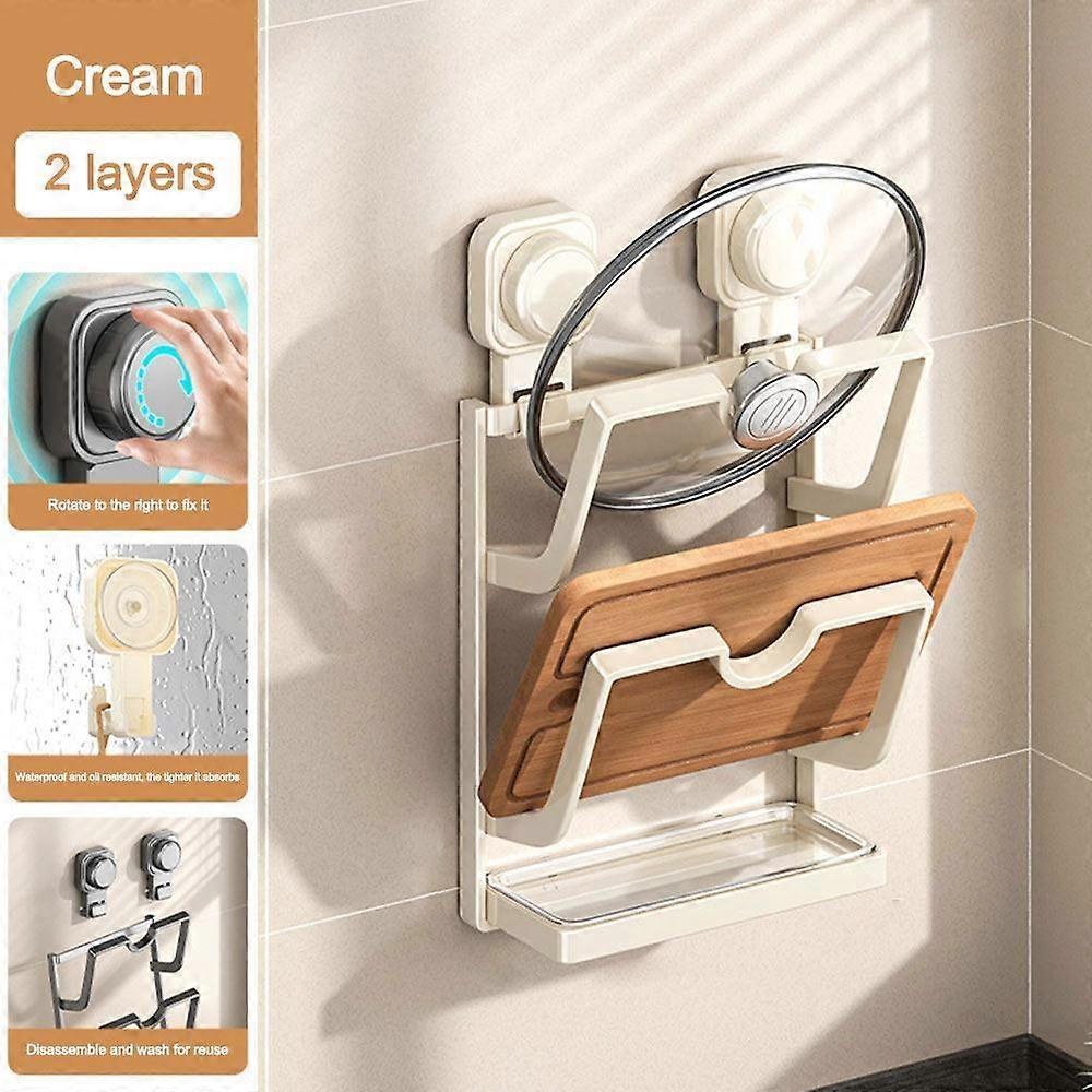 Multi-Layer Pot Lid Storage Rack Wall Hanging Pot Cover Rack Kitchen Storage Rack  for Kitchen