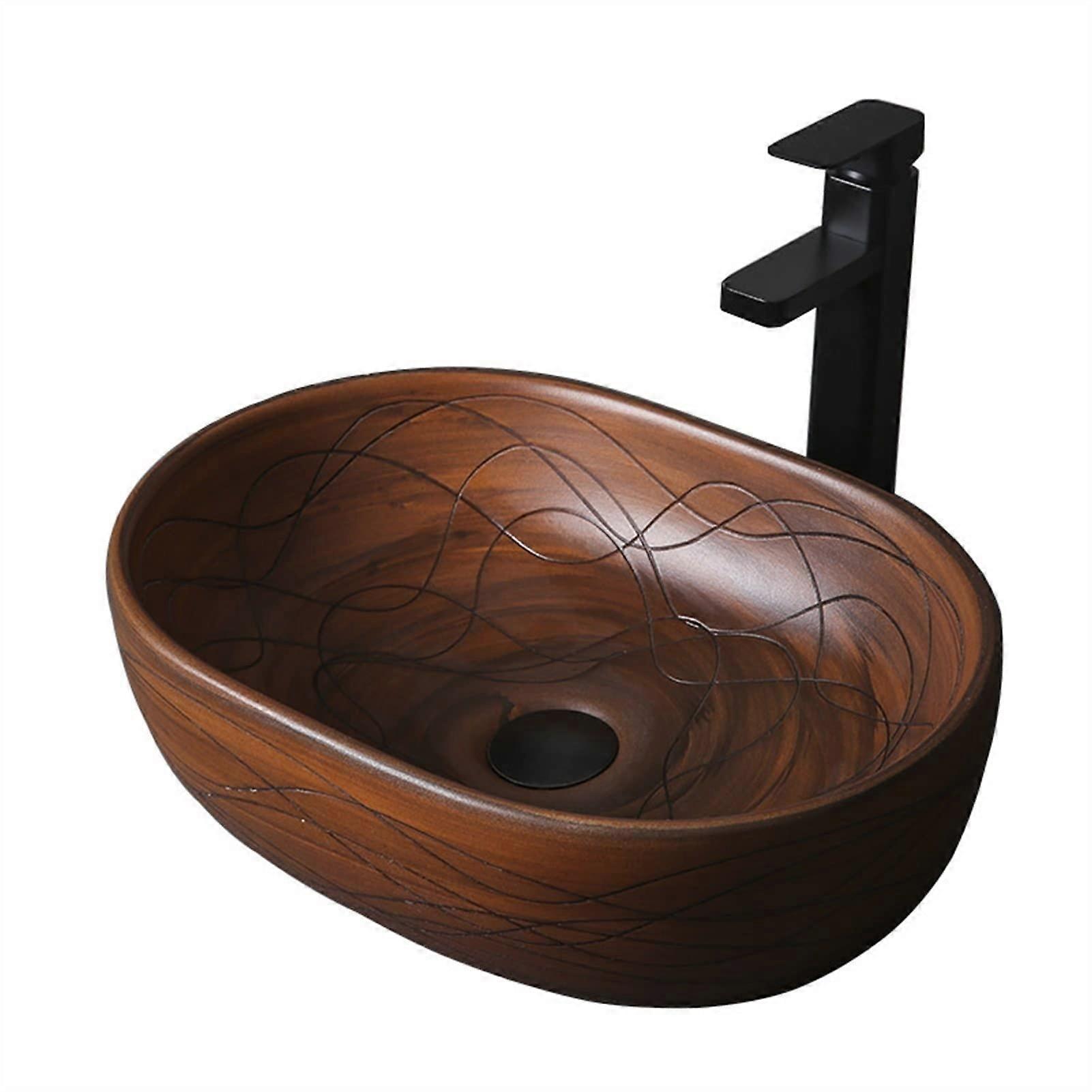 Elegant Oval Ceramic Bathroom Vessel Sink with Durable Countertop Basin for Modern Undermount Setup