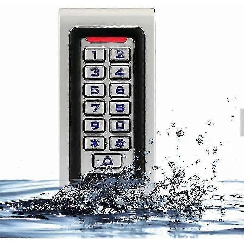IP68 Digicode Door Code Keypad - Metal Waterproof Access Control PIN RFID 125KHz (DC12V24V, Backlit, 2000 Users) - 1 pc