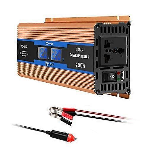 2600W Car Power Inverter DC 12V to AC 110V  Power Conversion with Cooling Fan for RV Camping