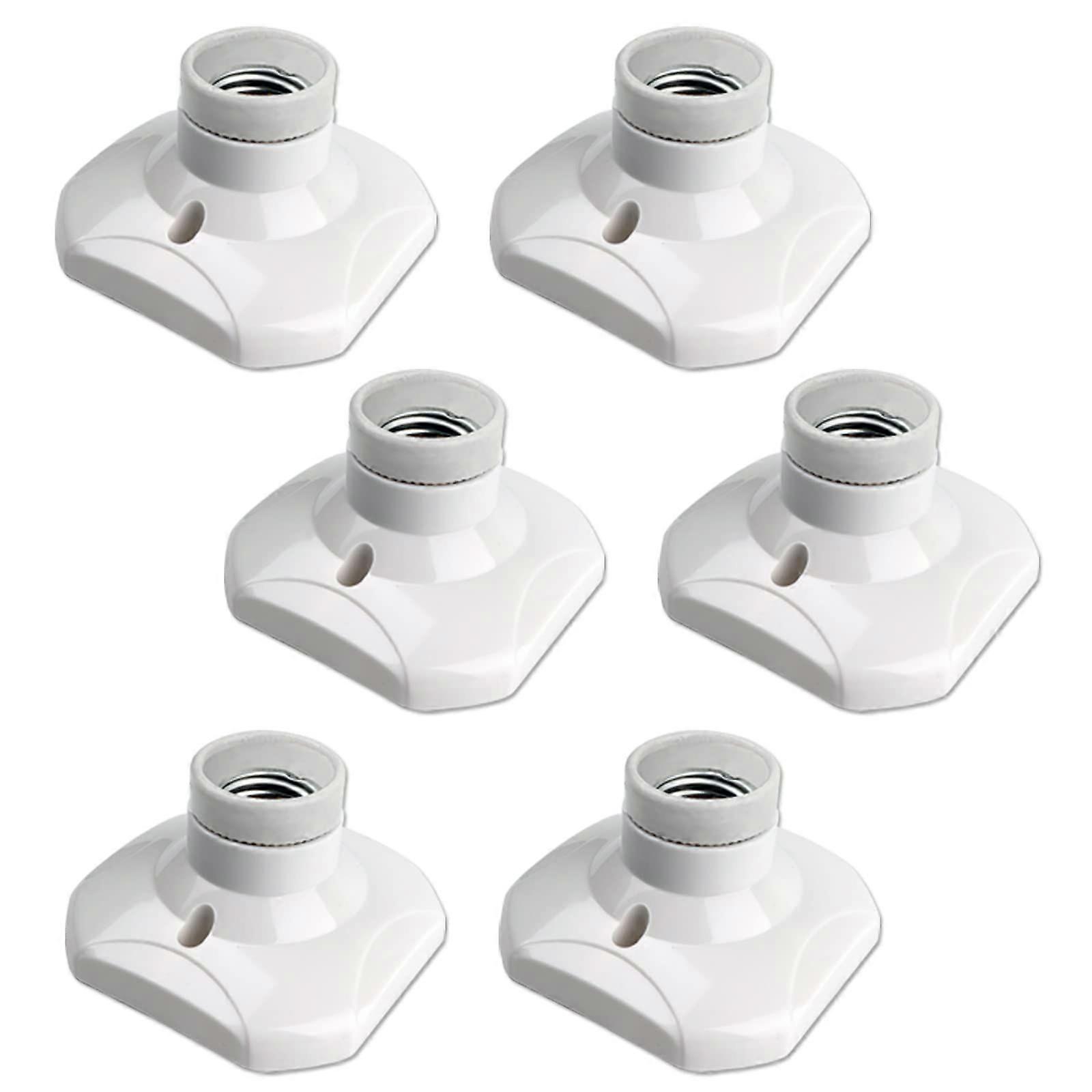 Angoily Convert Candelabra to Medium Base 4pcs Square E27 Screw Porcelain Light Socket Holders