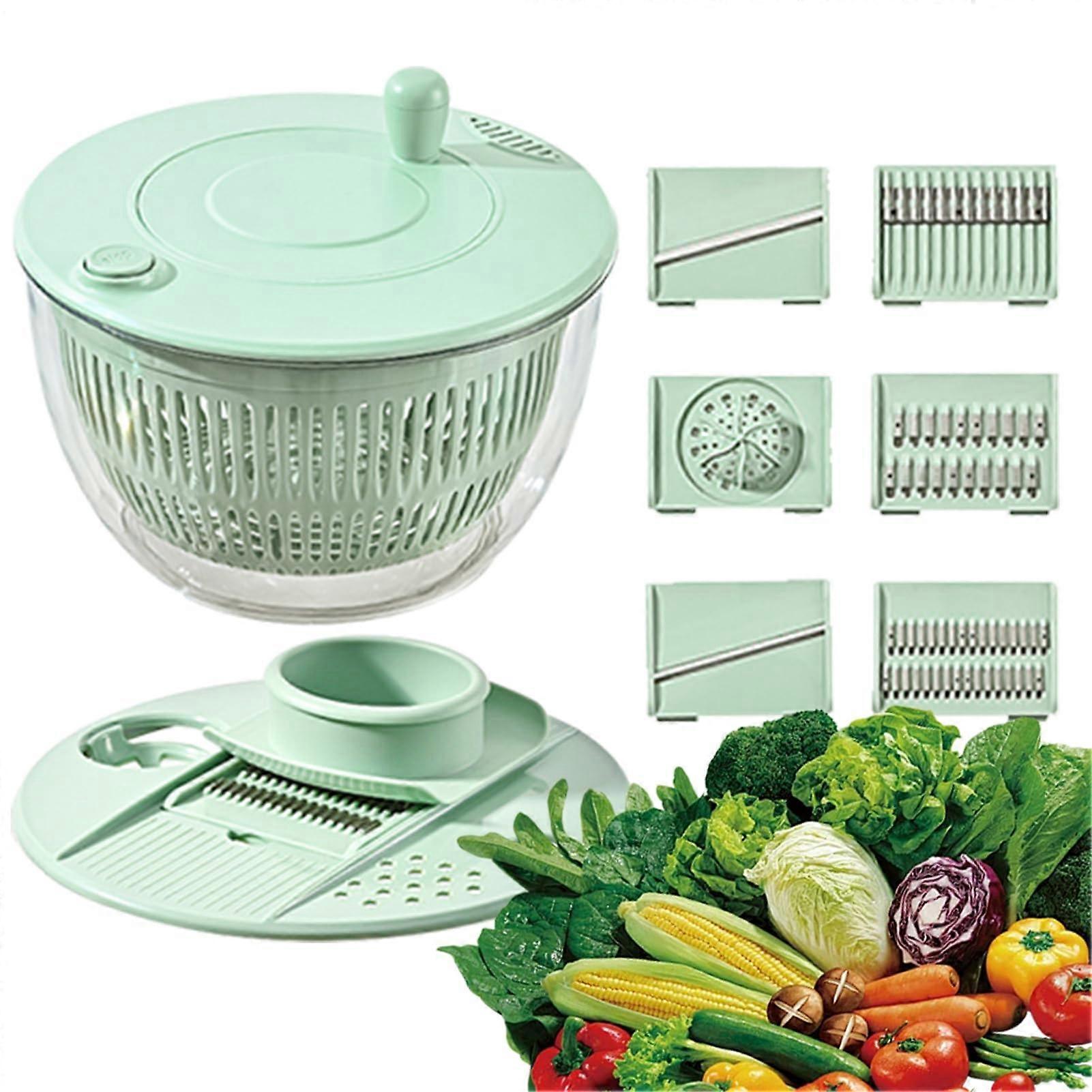 Large Capacity Salad Spinner with Pump Action, Quick Stop Button and Transparent Drain Bowl