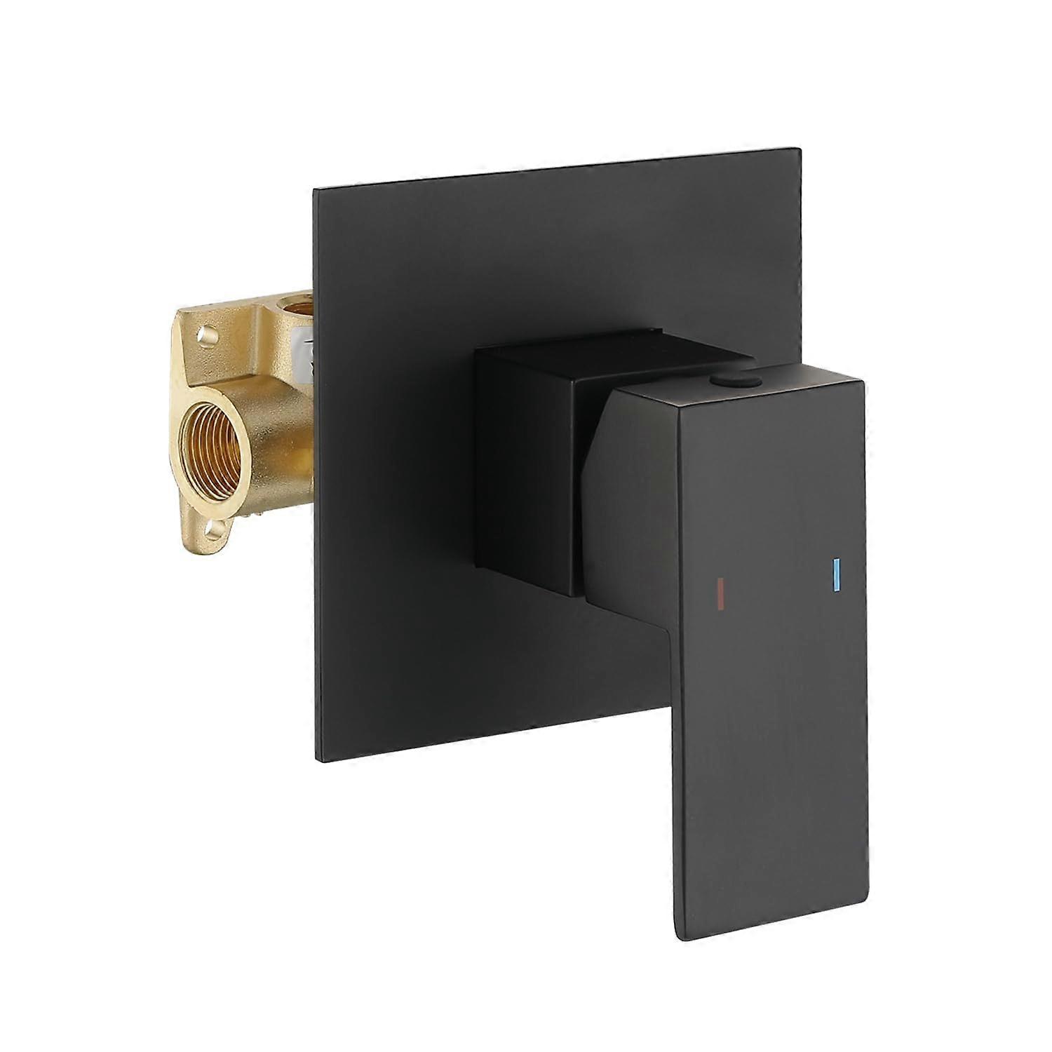 Matte Black Single Handle Shower Faucet Wall Mount Valve Kit with Precise Temperature Control