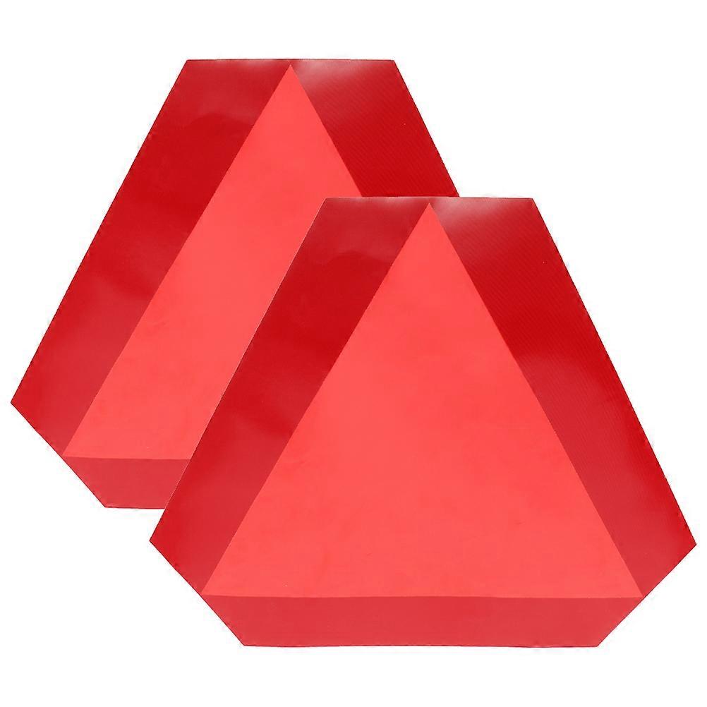 2Pcs Reflective Triangle Slow Moving Sign for Vehicle Safety and Warning