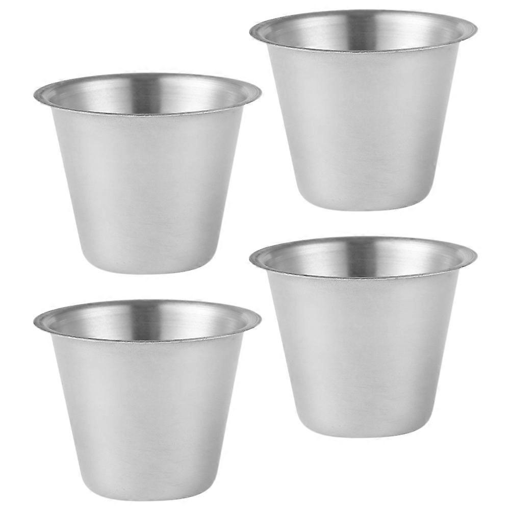 Household Sauce Cup Silver Multi-Function Sauce Holders 4Pcs Set