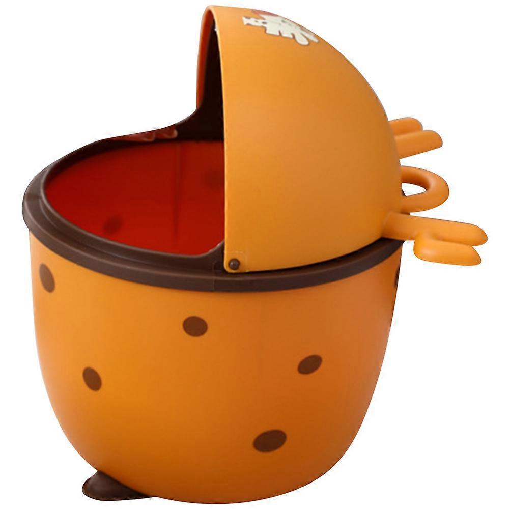 Desktop Garbage Can Press Type Cartoon Waste Bin