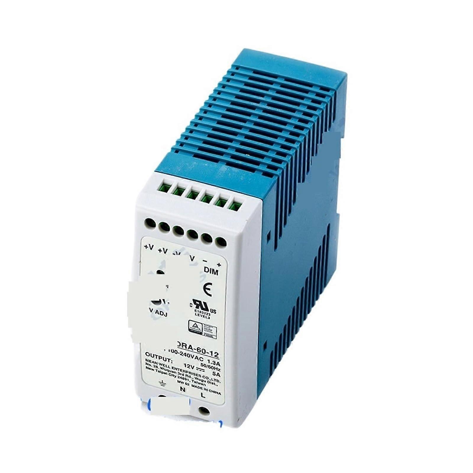 DIN Rail Power Supply 12V 5A 60W Programmable Adjustable Voltage Stable Output