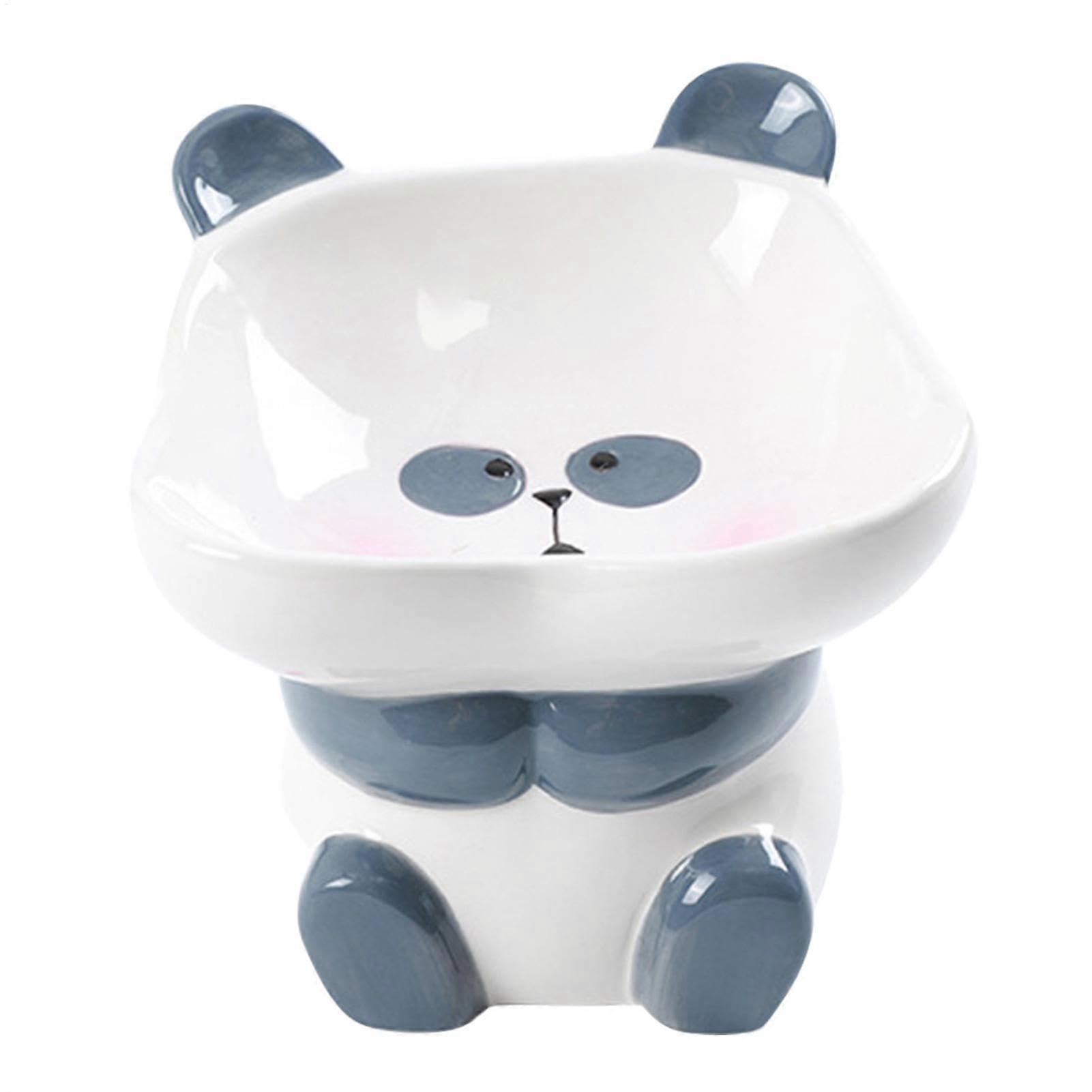 Raised Cat Bowl with Ergonomic Slanted Ceramic Design, Non Slip Base, Elevated Cat Feeder