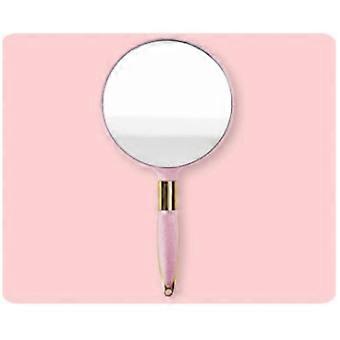 Espejo de mano con asa, para uso doméstico, de viaje, maquillaje y peluquería (circular)