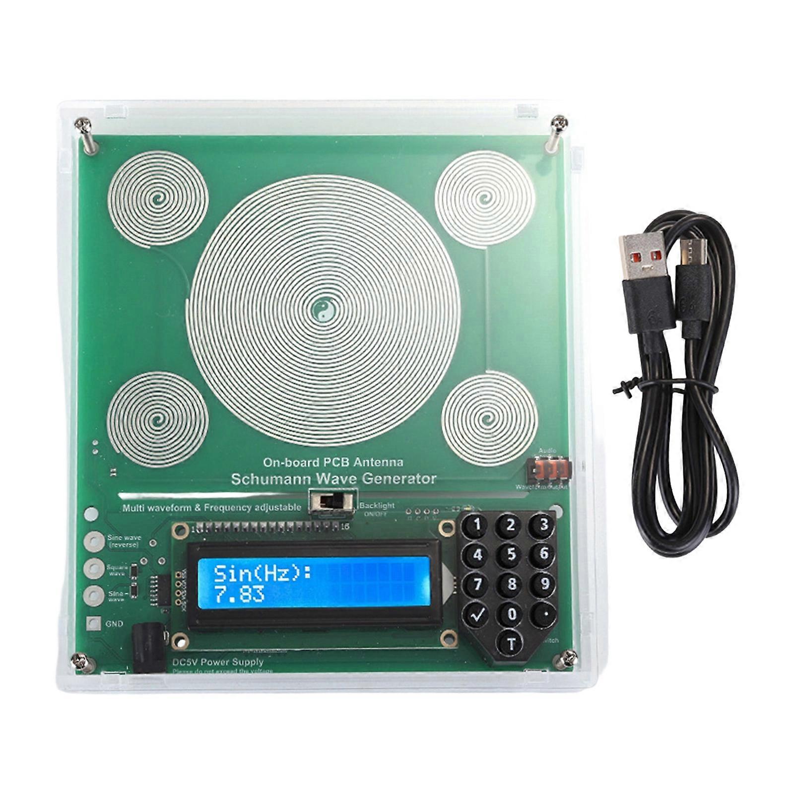 Efficient Schumann Waves Generator Adjustable Frequency Ranges Featuring Multiple Waveform Portable Design for Convenience Multicolor