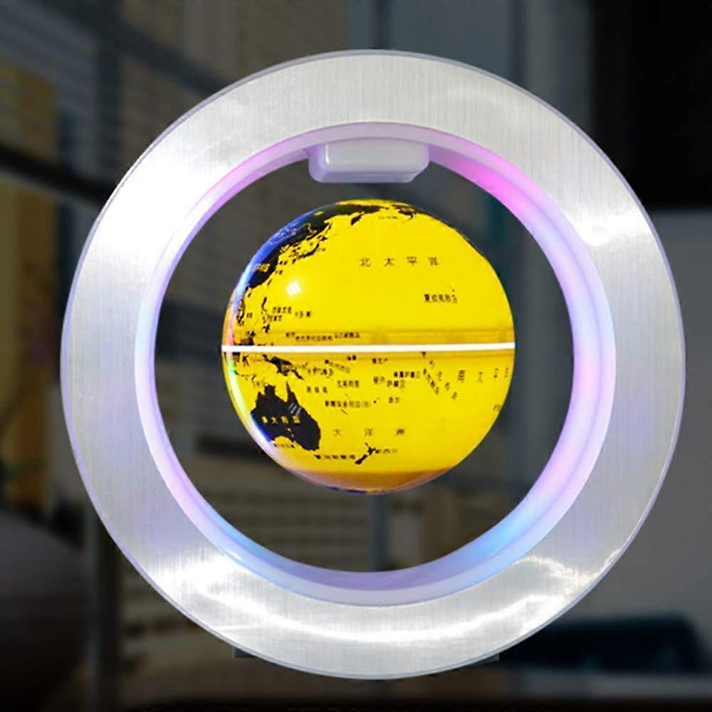 Floating Globe Magnetic Levitation World Map with LED Light 360° Rotating Educational Desk Decor