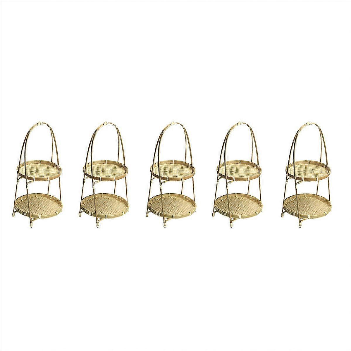 Bamboo Weaving Wicker Baskets Dish Storage Fruit Bread Food