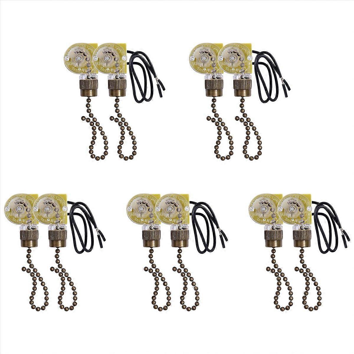 Ceiling Fan Light Switch ZE-109 Two-Wire Light Switch with Pull Cords for Ceiling Light Fans Lamps 2