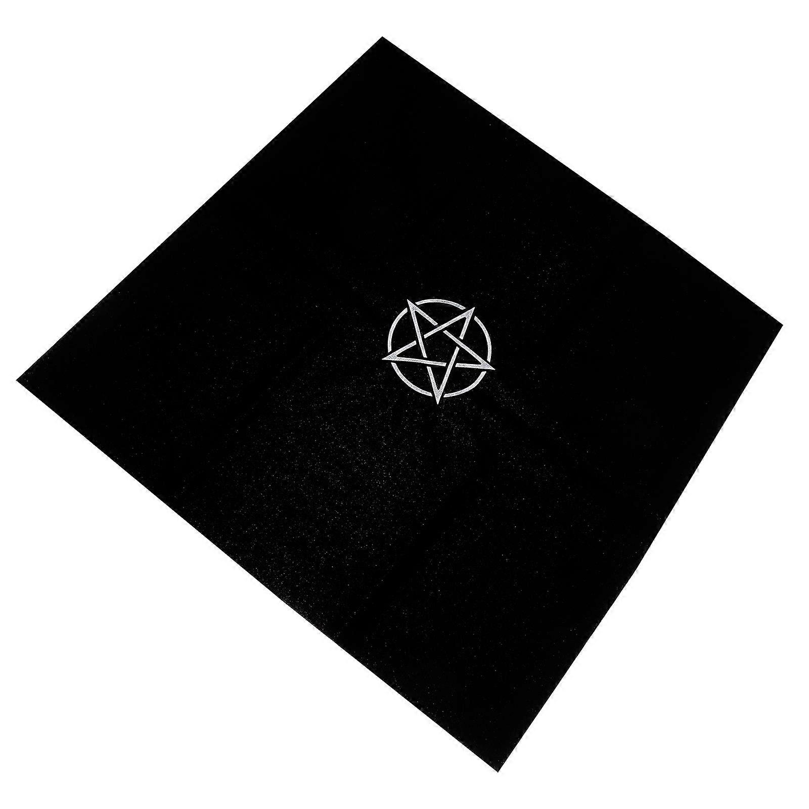 Tarot Divination Tablecloth for Game Use 2Pcs Black Flannel Material