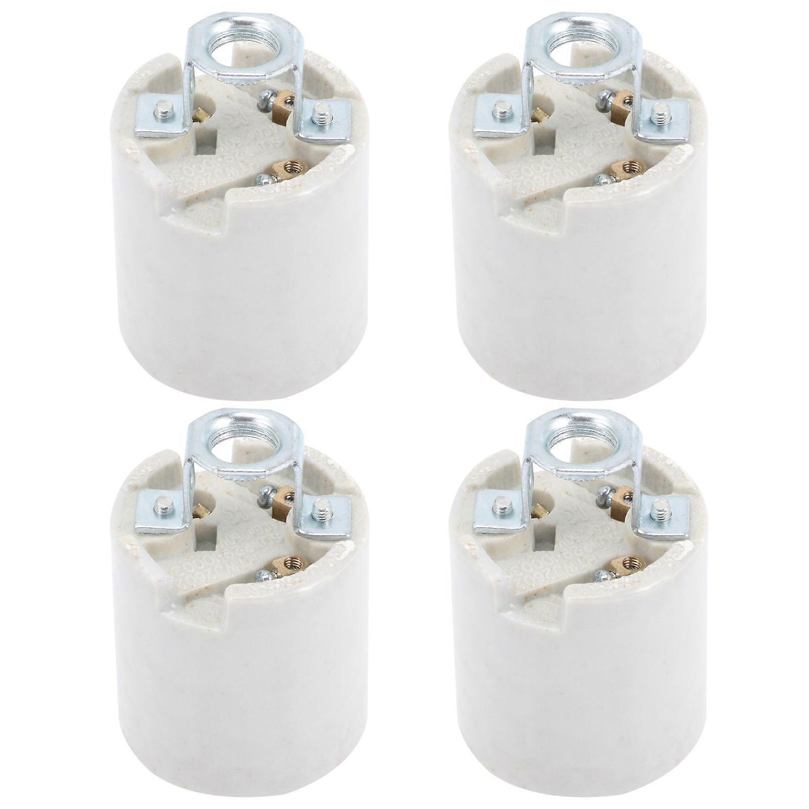 E26 Screw Light Socket Ceramic Ceiling Light Holder for Wall 4Pcs