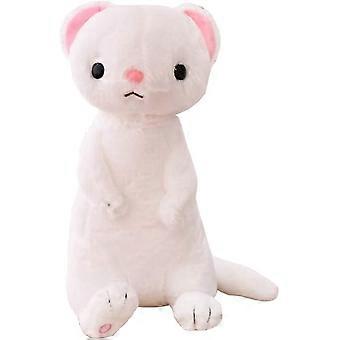 Ferret Plush Pillow 20 Inch White, Soft Kawaii Stuffed Animal Cushion for Home Decor