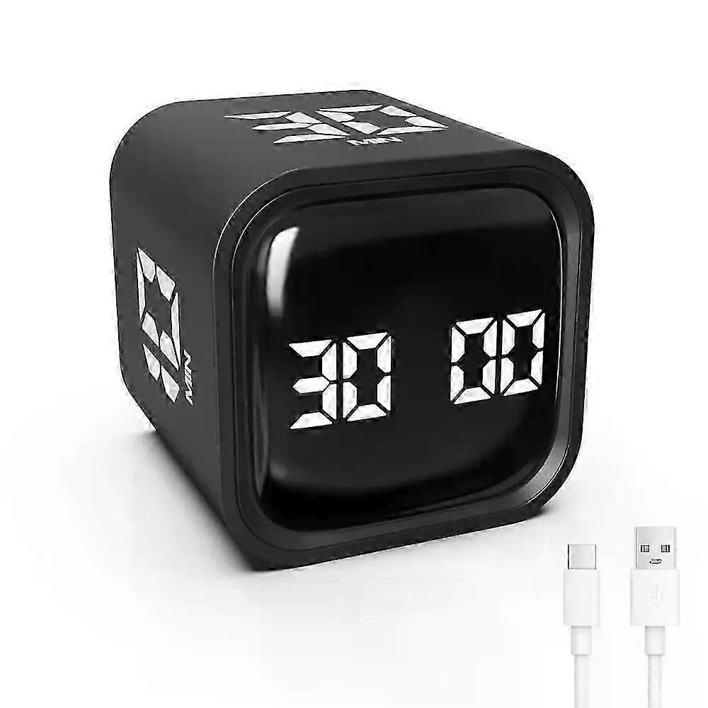 Gravity Sensing Digital Cube Timer Rotation Timing 3 Volume Adjustable Pomodoro Timer Custom Countdown 5/10/30/60min