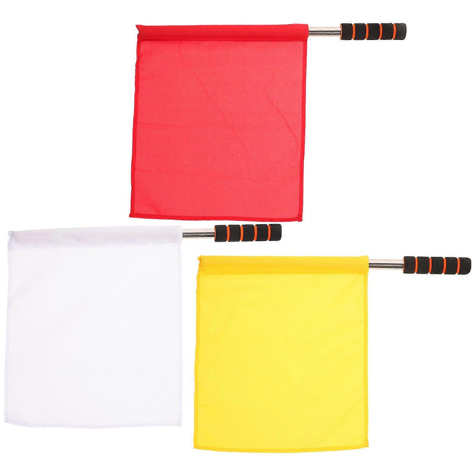 Traffic Flags Referee Warning Flags for Sports 3Pcs Assorted Colors