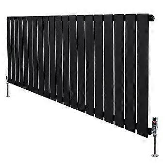 Flat Single Column Radiator 600mm x 1400mm & TRV Chrome Valves Modern Designer Single Panel Central