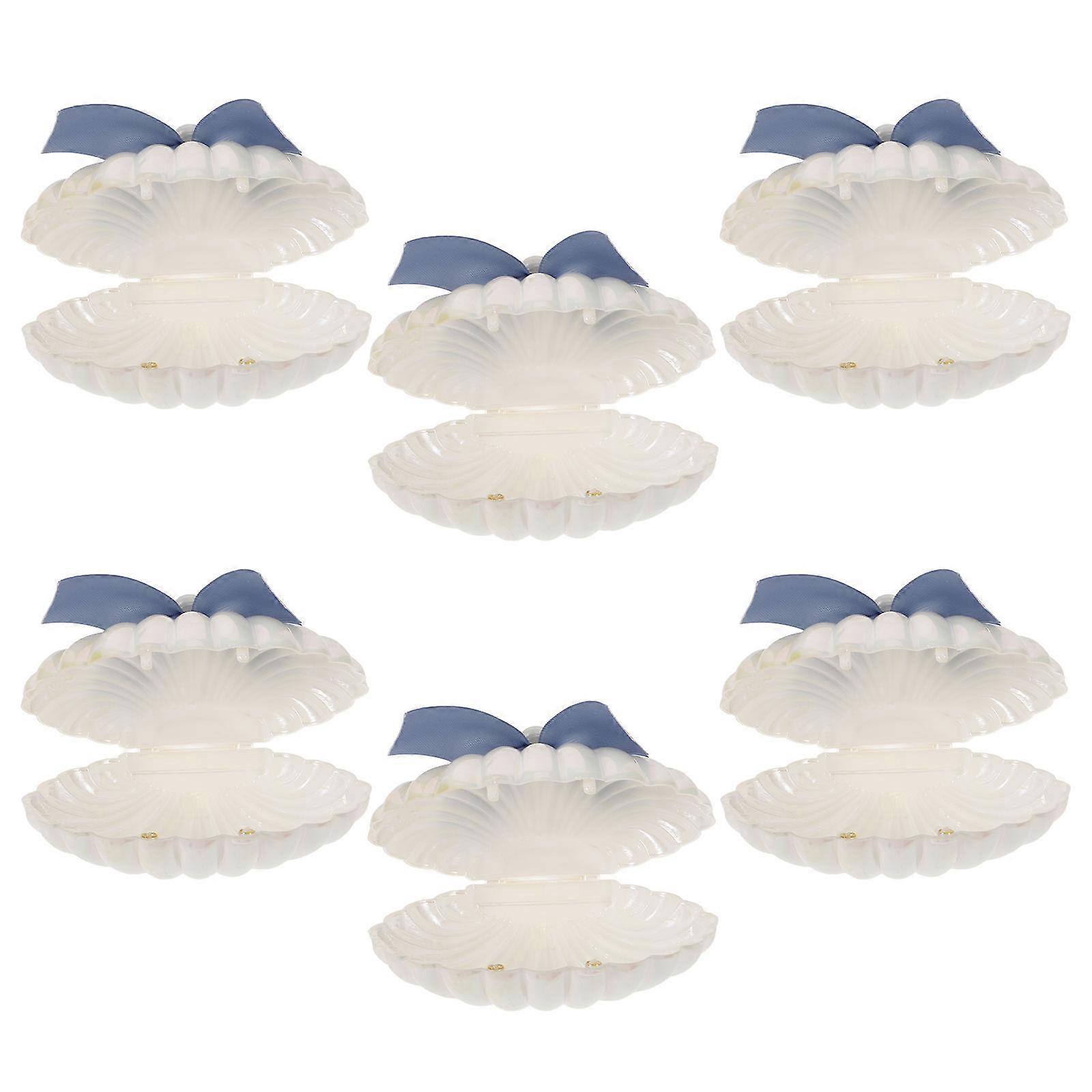 Seashell Candy Box Plastic Wedding Candy Case for Storage Use 6Pcs Assorted Color
