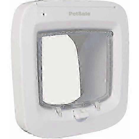 Microchip Cat Door Selective Access Easy Installation 4 Manual Locking Options Energy Efficient Windproof Convenient White (New Version)