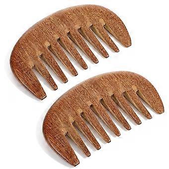 Yuanchu 2 Pack Wide Tooth Wooden Comb, Sandalwood Scalp Massage and Detangling Hair Comb for Women Men
