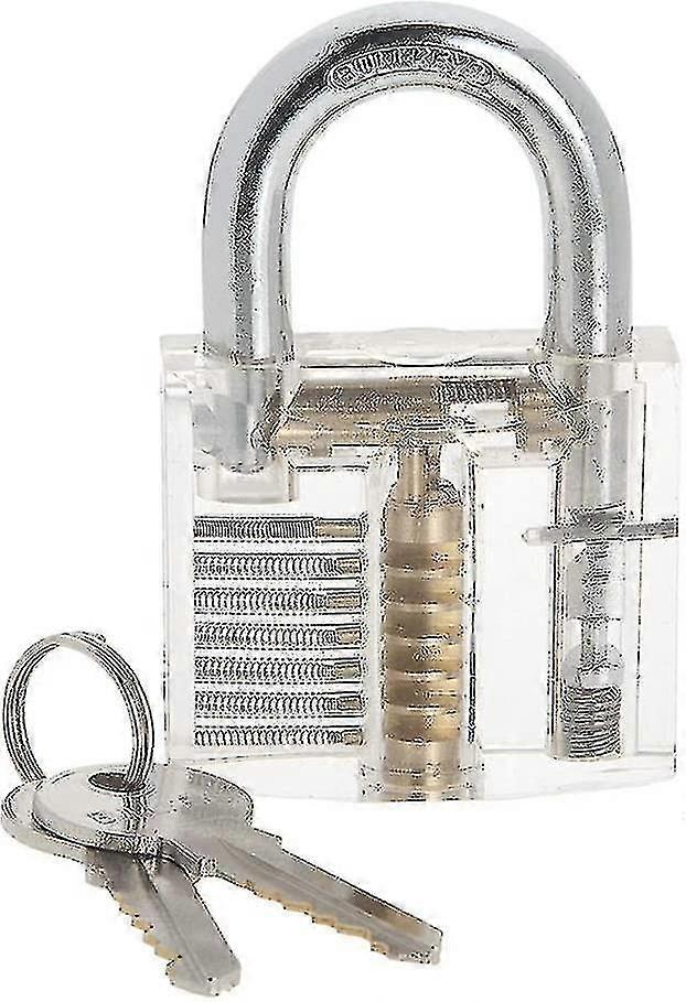 (2pcs)transparent Padlock, Training Lock 50mm Internal Professional Cut Practice View Padlock Key Locksmith Training Skill Picks
