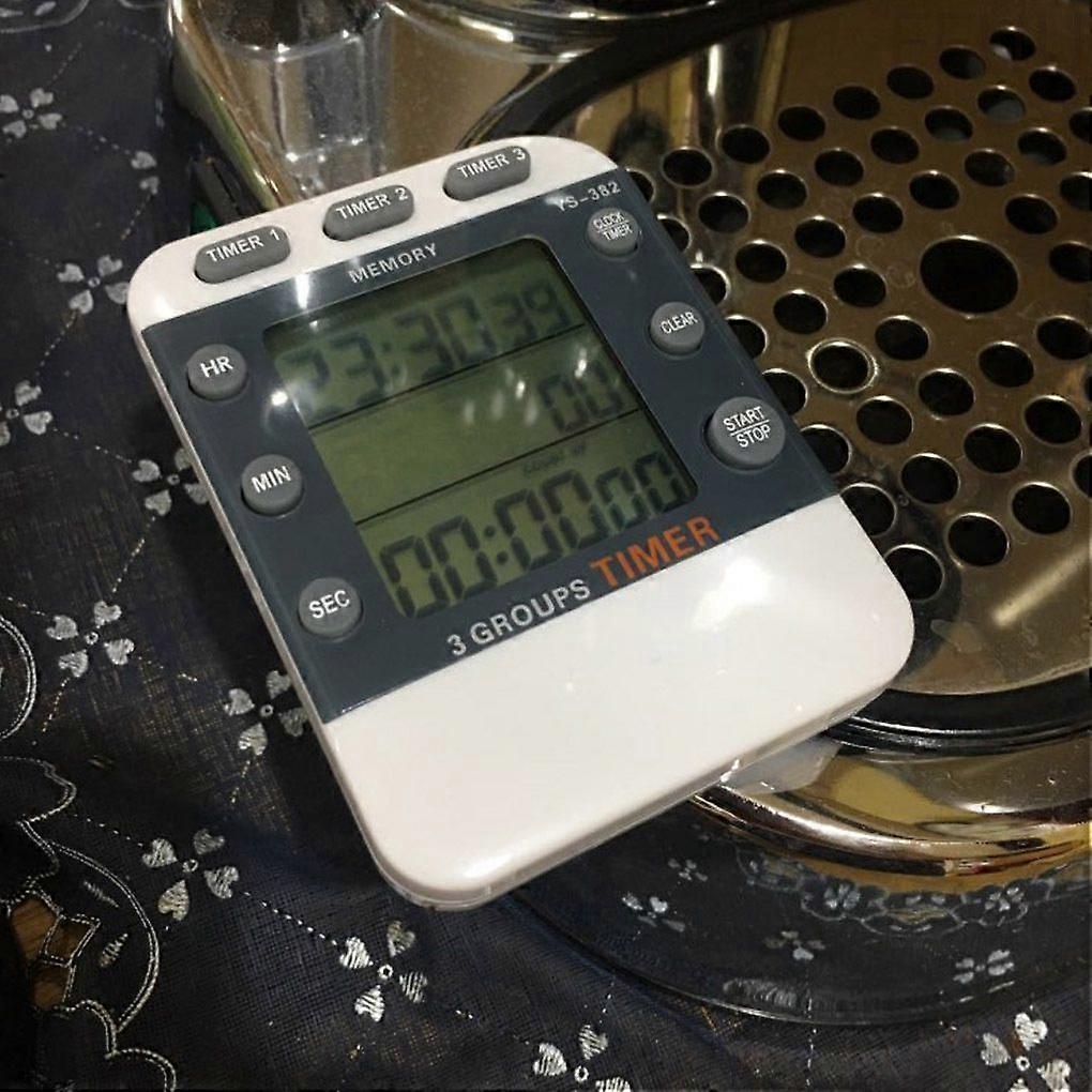Digital Kitchen Cooking Timer Clock, 3 Channels Simultaneous Countdown and Counter