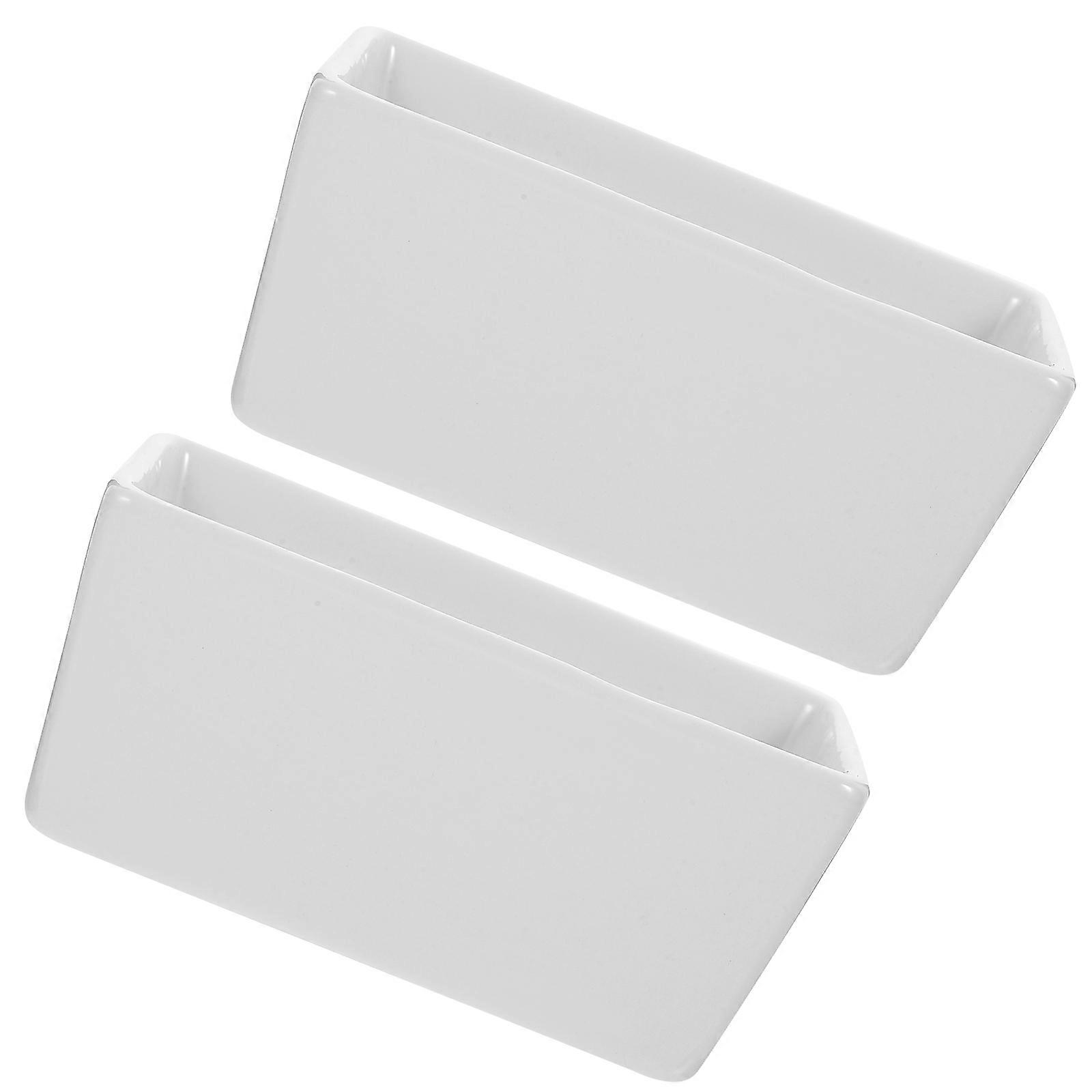 2Pcs Simple Sugar Bowl Flat Bottom Jar Rectangular Sugar Container for Cafe